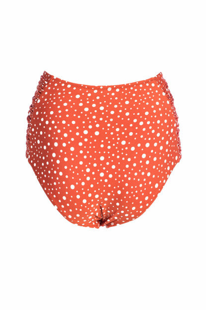 Women's High Waist Polka-Dot Cinnamon Bikini Briefs