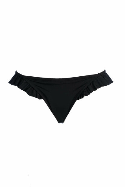 Women's Frilled Black Bikini Briefs