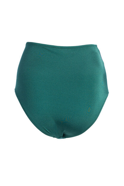 Women's High Waist Green Purple Color Block Bikini Briefs