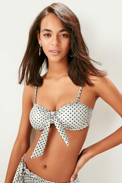 Women's Polka-dot Strapless Bikini Bra