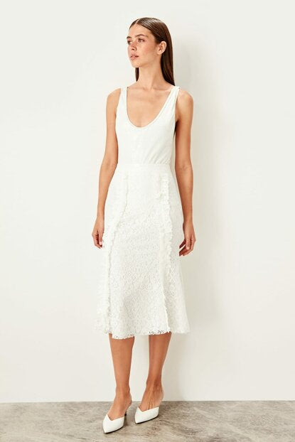 Women's Frill White Skirt