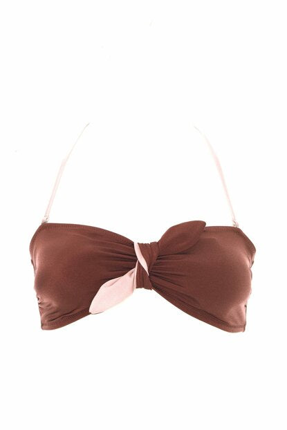 Women's Lace-up Brown Bikini Bra