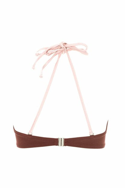 Women's Lace-up Brown Bikini Bra