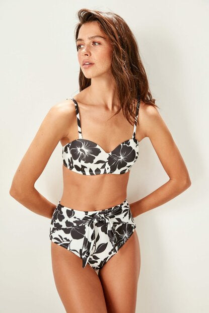 Women's High Waist Tie Front Bikini Briefs