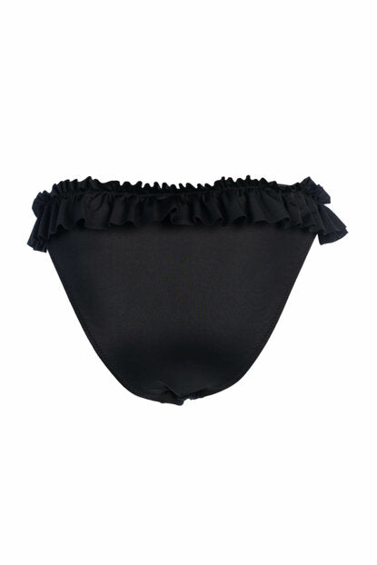 Women's Frilled Black Bikini Briefs