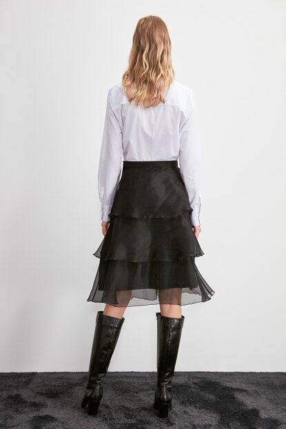 Women's Frill Black Short Skirt