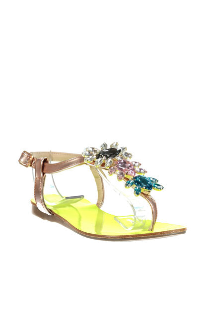 Women's Floral Detail Rose Sandals