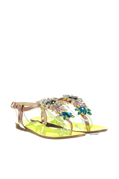 Women's Floral Detail Rose Sandals