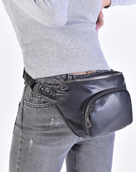 Women's Black Waist Bag
