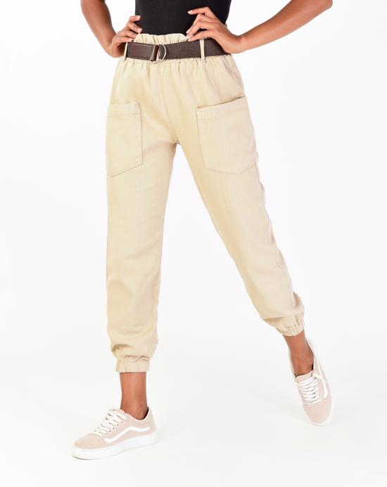 Women's Pocket Beige Pants