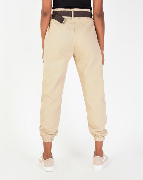 Women's Pocket Beige Pants