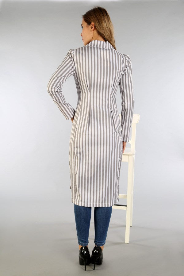 Women's Striped Button Jacket