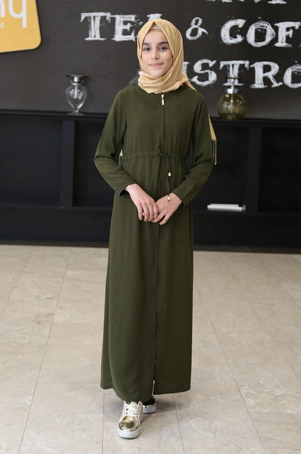 Teen Girl's Khaki Full Coat