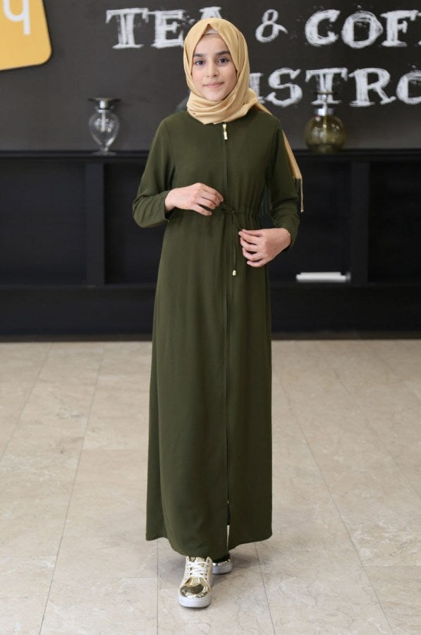 Teen Girl's Khaki Full Coat