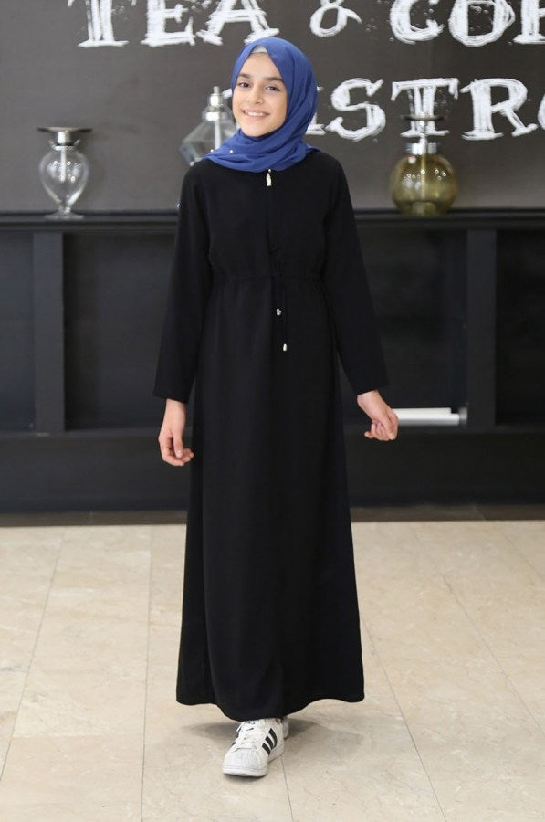 Teen Girl's Black Full Coat