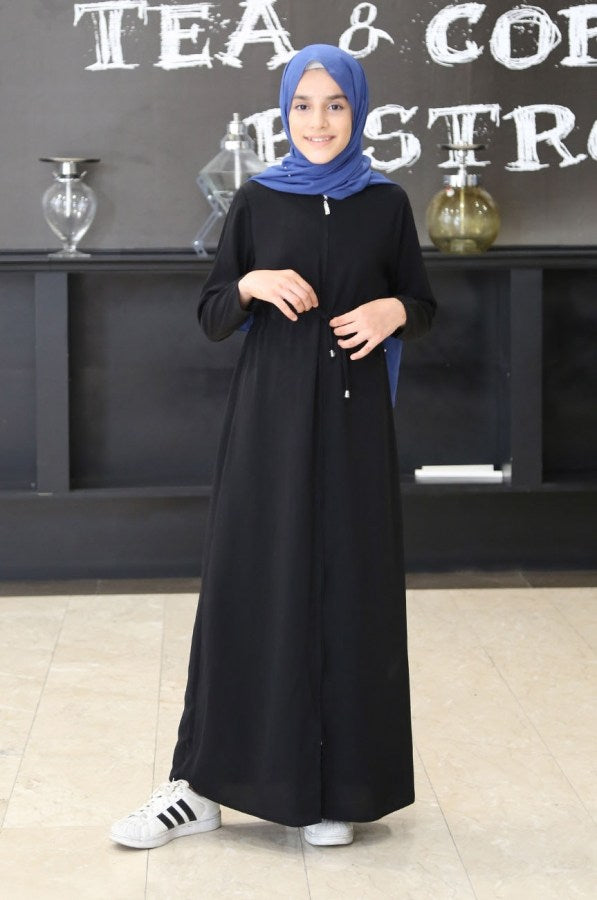 Teen Girl's Black Full Coat