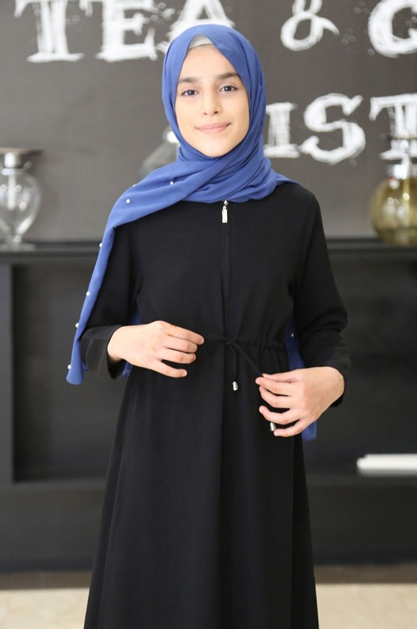 Teen Girl's Black Full Coat