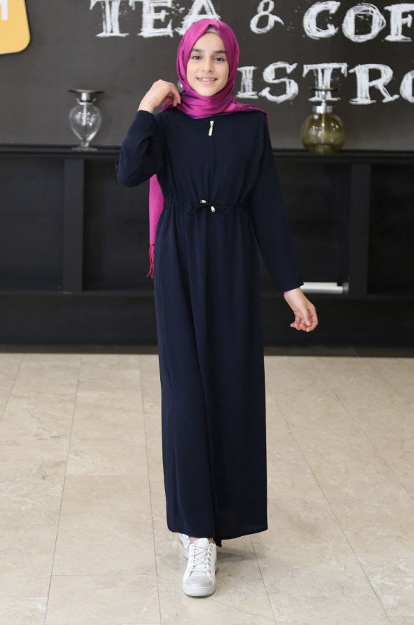 Teen Girl's Navy Blue Full Coat