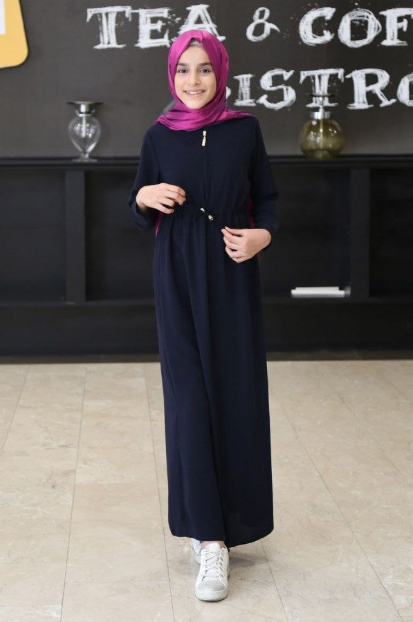 Teen Girl's Navy Blue Full Coat