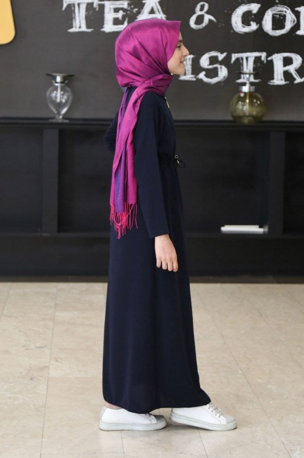 Teen Girl's Navy Blue Full Coat