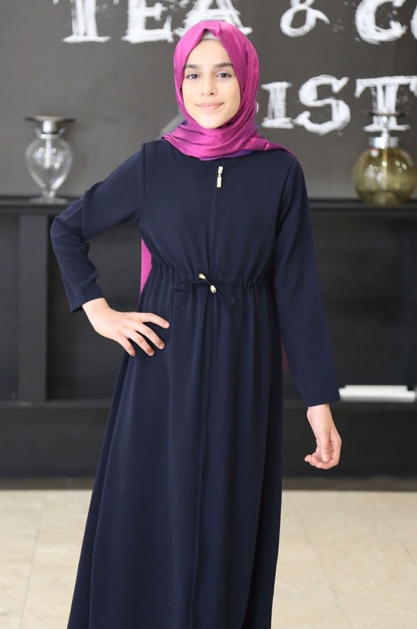 Teen Girl's Navy Blue Full Coat