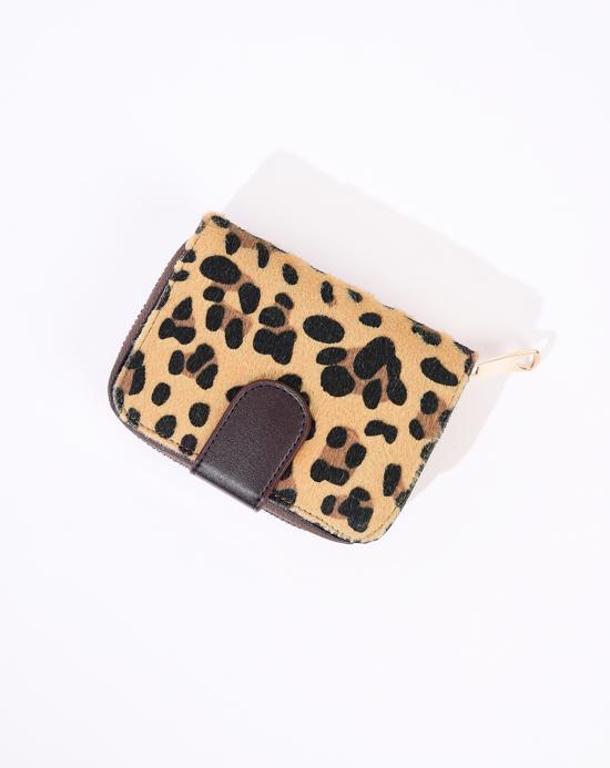 Women's Zipped Leopard Pattern Wallet