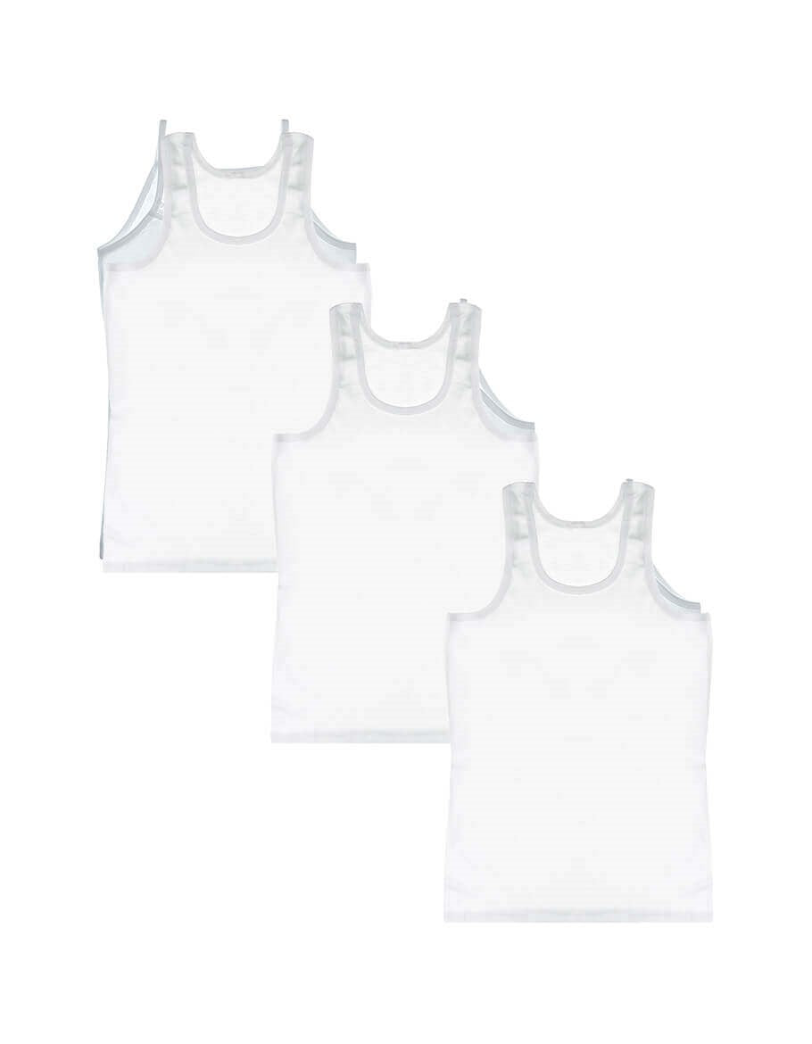 Boy's Cotton Sleeveless Undershirt- 3 Pieces