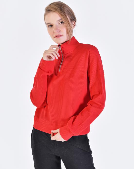 Women's Zipped Collar Sweatshirt