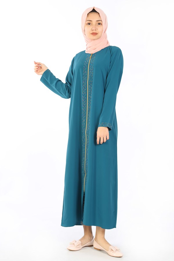 Teen Girl's Zipped Petrol Full Coat