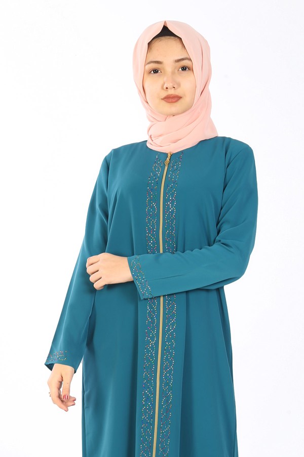 Teen Girl's Zipped Petrol Full Coat