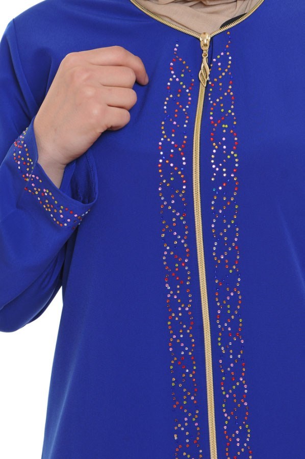 Teen Girl's Gemmed Saxe Full Coat