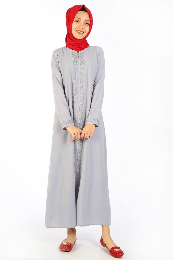 Teen Girl's Zipped Baby Blue Full Coat