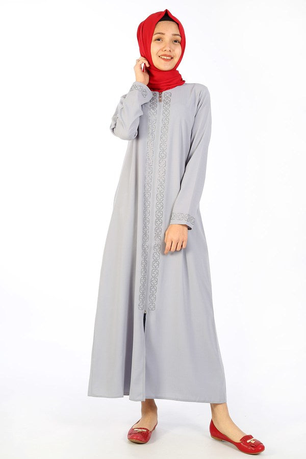 Teen Girl's Zipped Baby Blue Full Coat