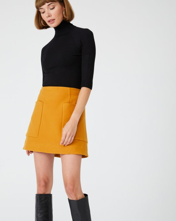Women's Mustard Short Skirt