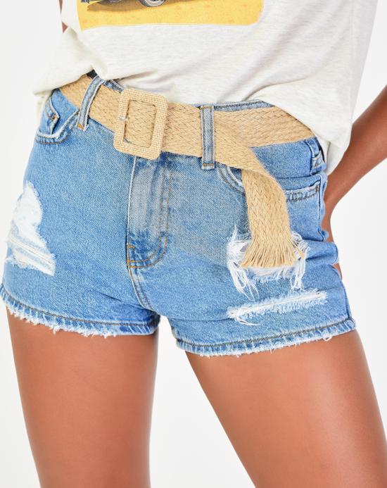 Women's Buckle Straw Belt