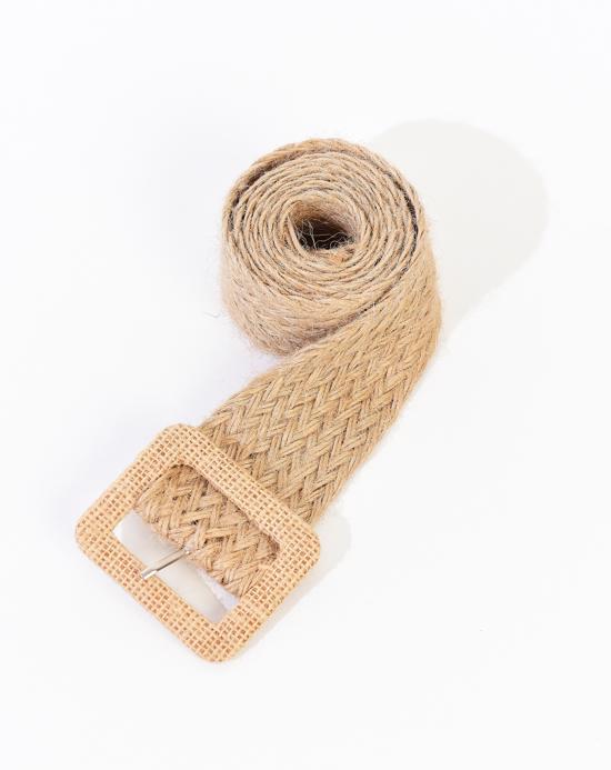 Women's Buckle Straw Belt