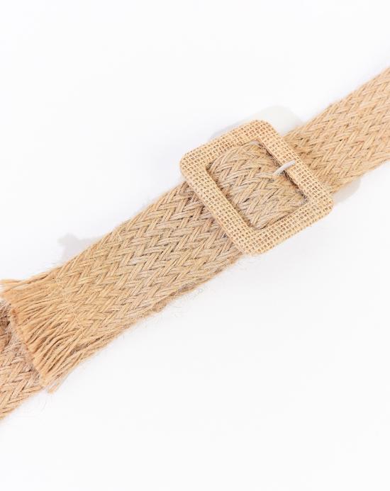 Women's Buckle Straw Belt
