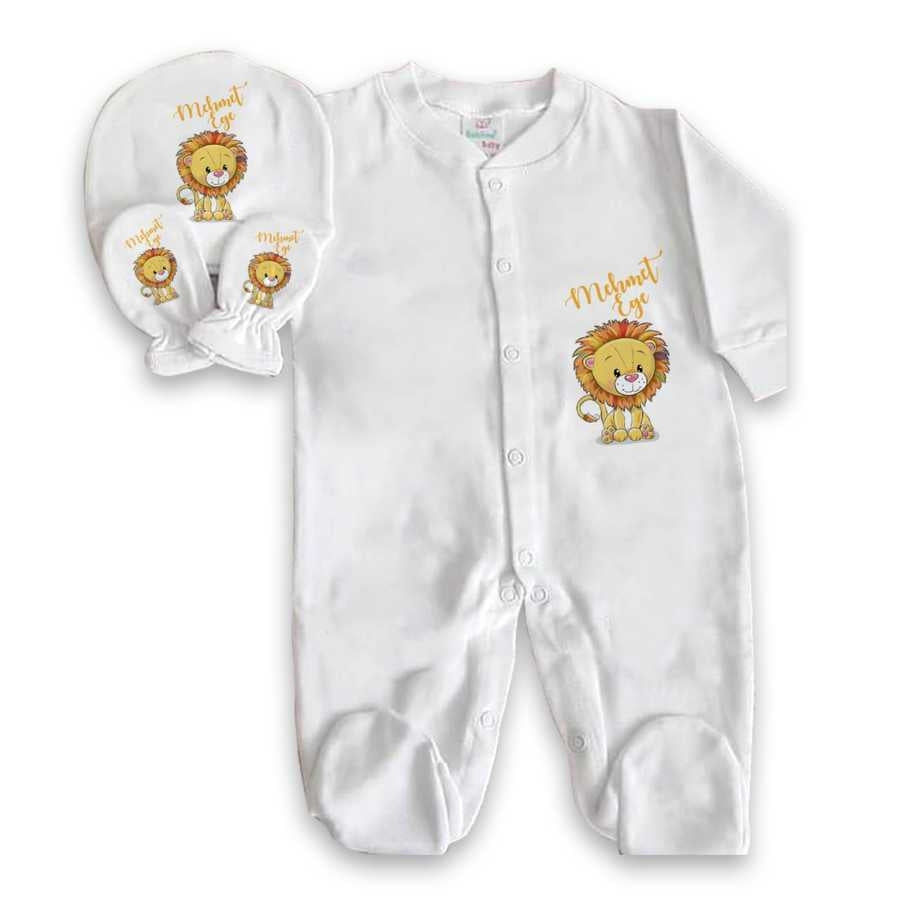 Baby Boy's Personalized White Romper Set