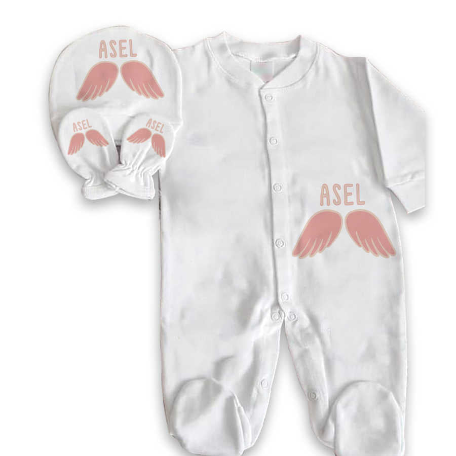 Baby Girl's Personalized White Romper Set