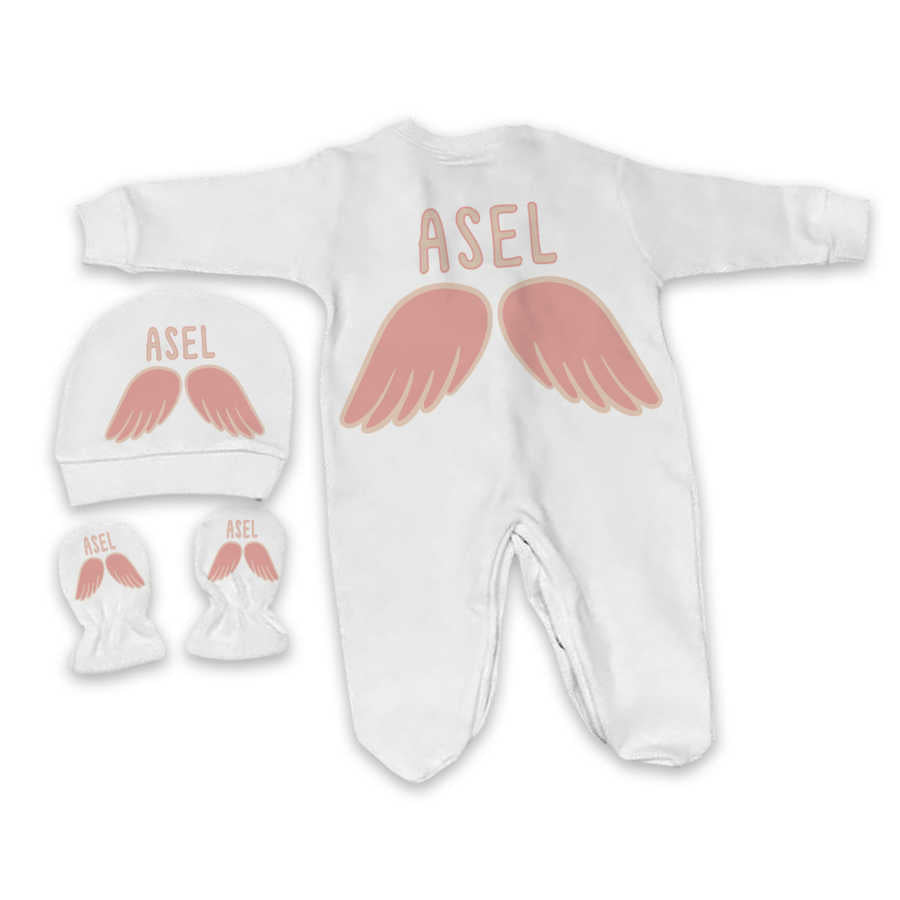 Baby Girl's Personalized White Romper Set