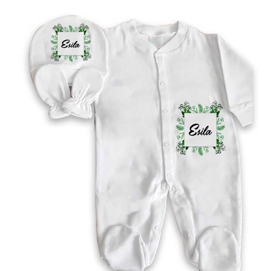 Baby Girl's Personalized White Romper Set