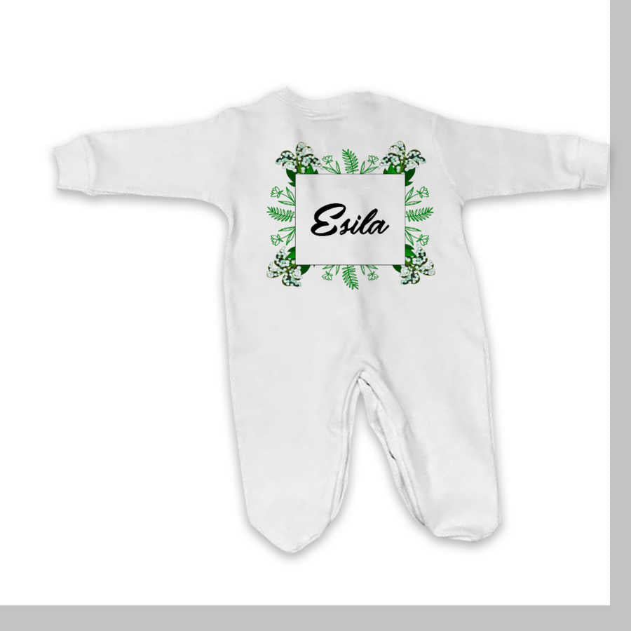 Baby Girl's Personalized White Romper Set