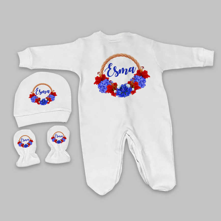 Baby Girl's Personalized White Romper Set