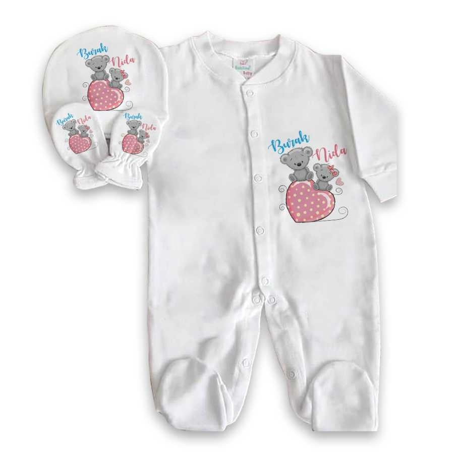 Baby Girl's Personalized White Romper Set