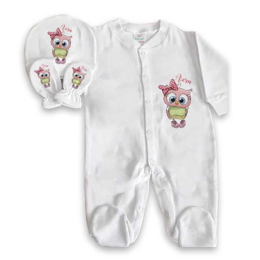 Baby Girl's Personalized White Romper Set