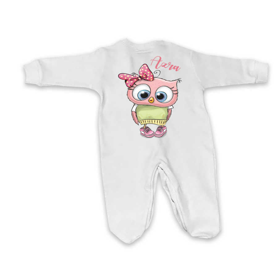 Baby Girl's Personalized White Romper Set