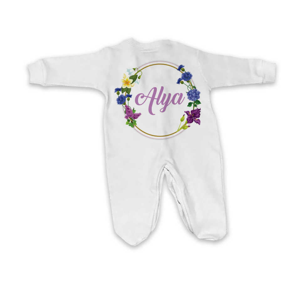 Baby Girl's Personalized White Romper Set