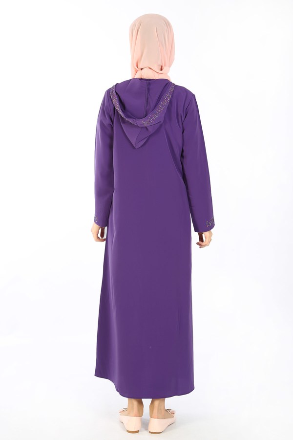 Teen Girl's Hooded Purple Full Coat