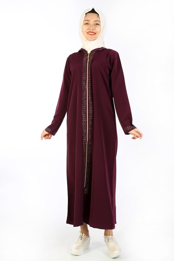 Girl's Hooded Damson Full Coat