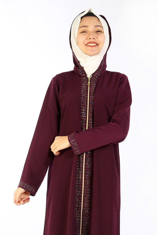 Girl's Hooded Damson Full Coat